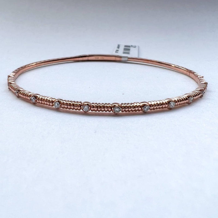 14K Diamond Flexible Bangle Yellow Gold