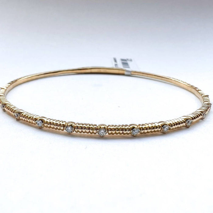 14K Diamond Flexible Bangle Yellow Gold