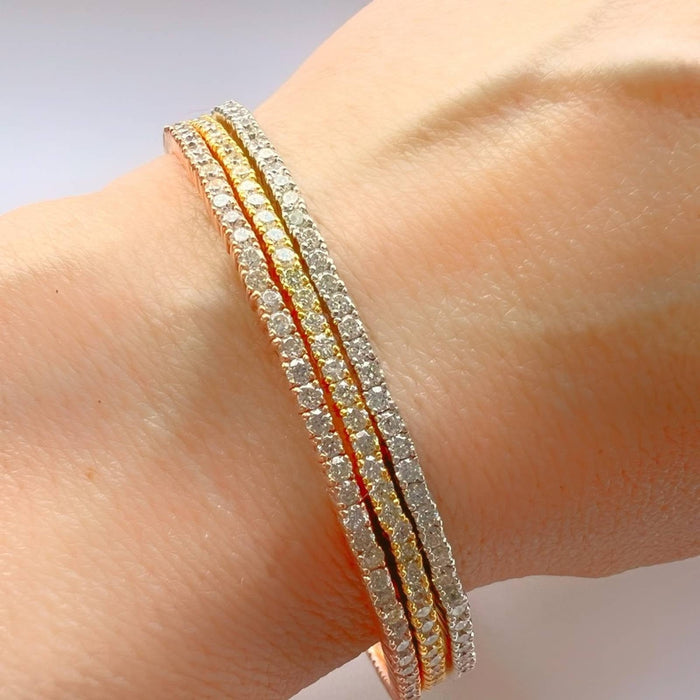 Diamond Tennis Flexible Bangle in 14K Gold