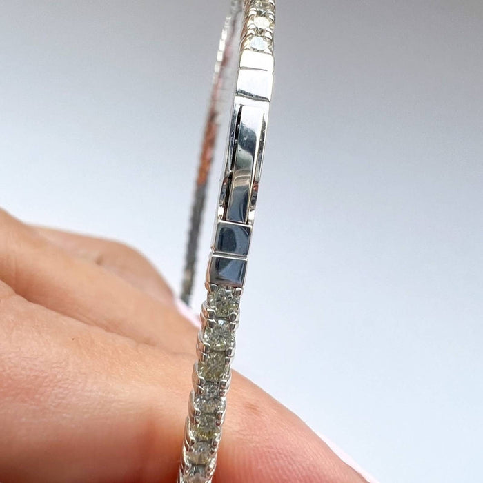 3.00 Carat Natural Diamond Flexible Bracelet Bangle