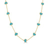 Inlay Turquoise heart necklace 14k gold  