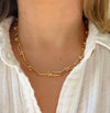 U Link Paperclip necklace 14k gold