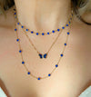 lapis lazuli disc station necklace 14k gold