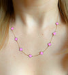 pink clover necklace 14k gold 