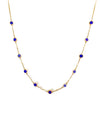 lapis lazuli disc station necklace 14k gold