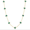 Inlay malachite  heart necklace 14k gold  