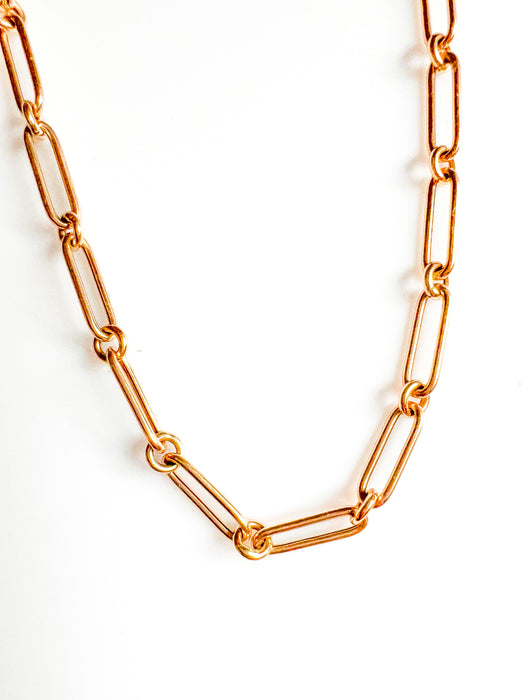 14K Yellow Gold Alternating Links Necklace