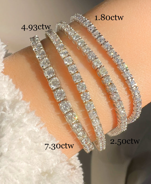 	5 carat diamond tennis bracelet 14k white gold
