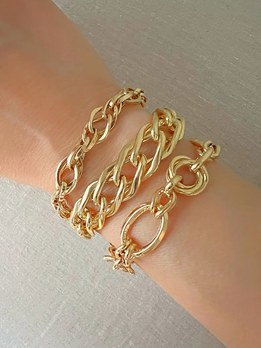 14K Yellow Gold Thick Cuban Link Bracelet