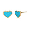 turquoise heart stud earrings