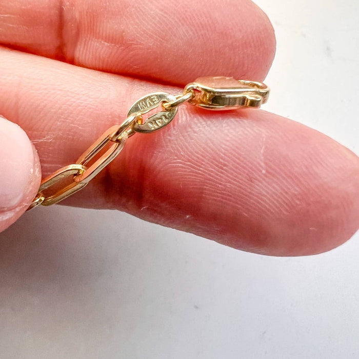 14k Yellow Gold Paperclip Chain Bracelet