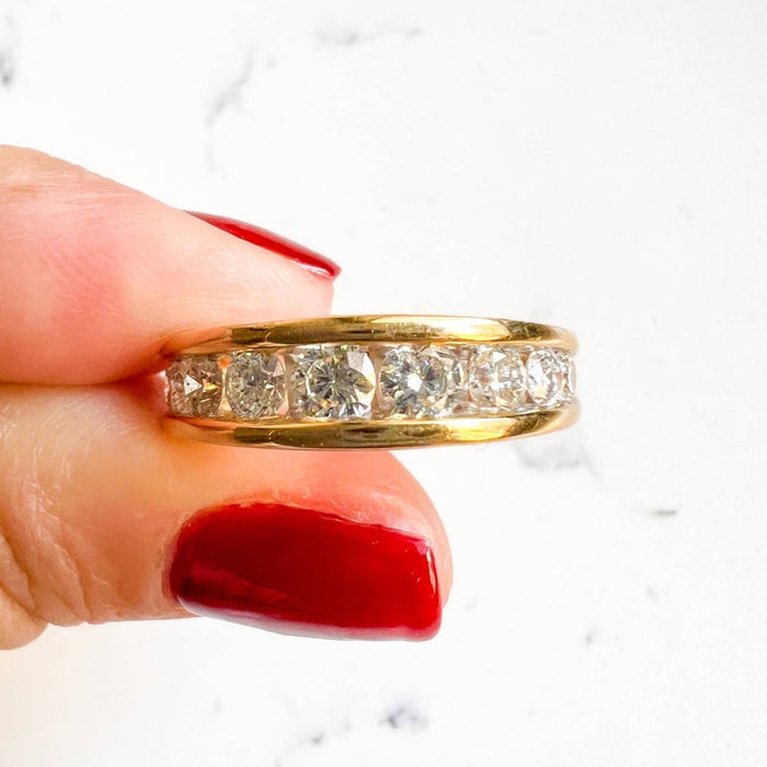 Vintage Diamond Channel Band in 14K Gold Price