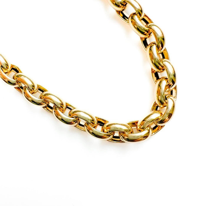 14K Yellow Gold Chunky Rolo Link Necklace