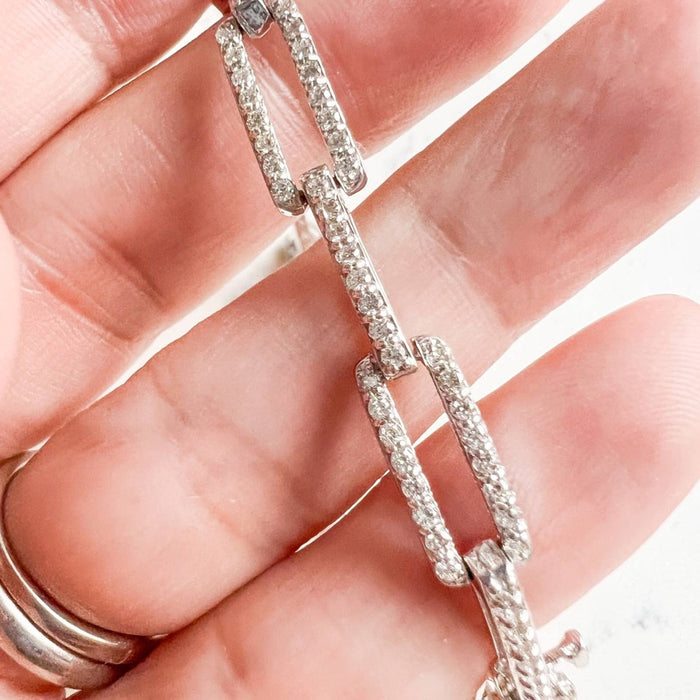 Diamond Paperclip-Link Bracelet