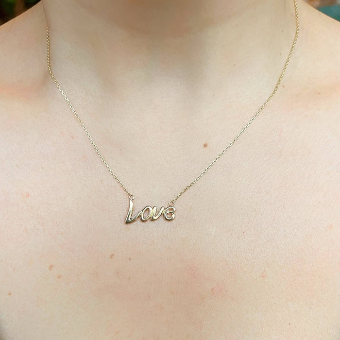 14K Yellow Gold Love Necklace