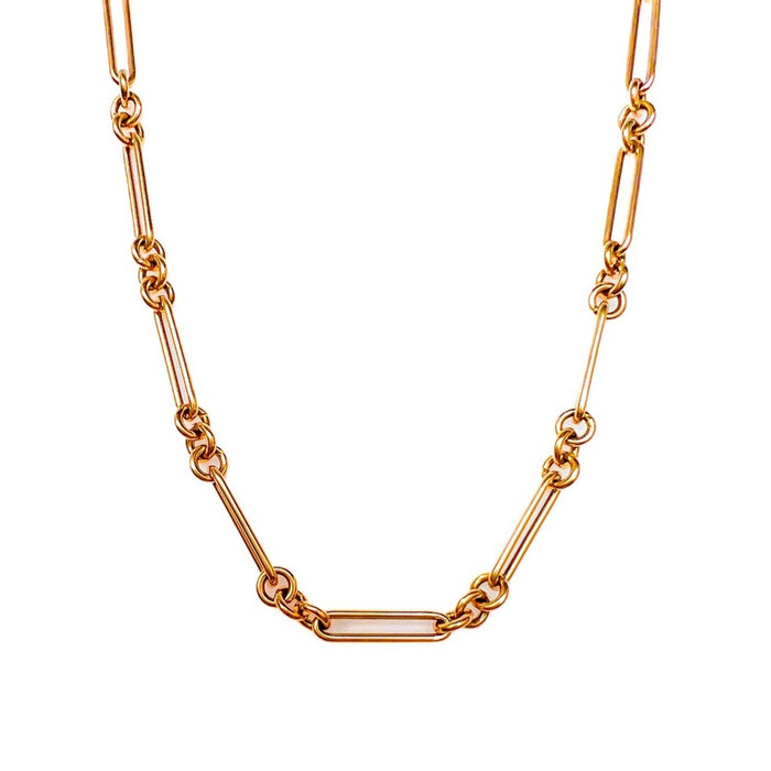 14K Yellow Gold Alternating Links Necklace