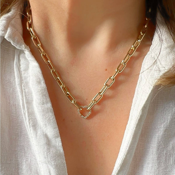 14k Yellow Gold Open Front Necklace