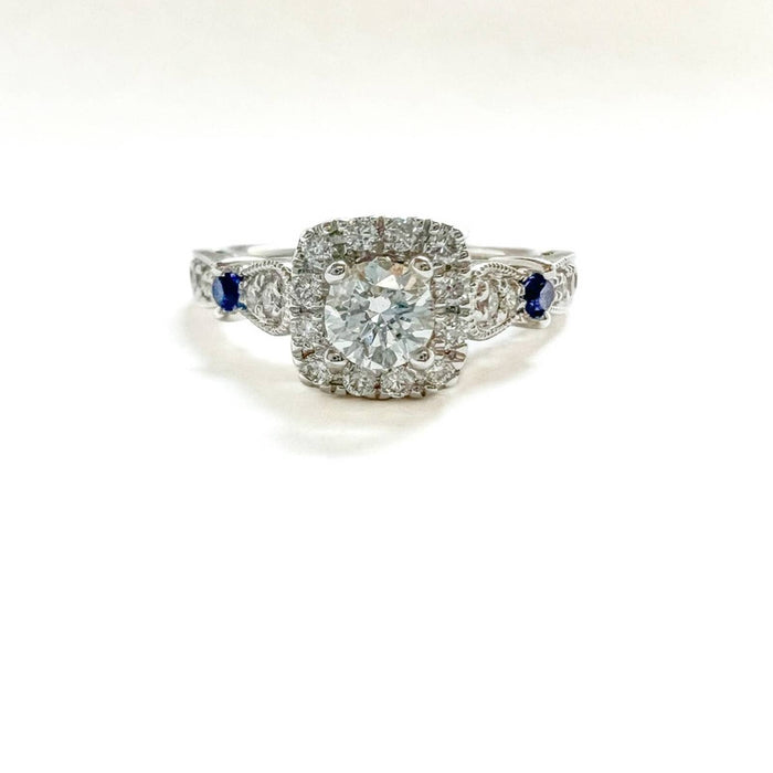 	vera wang diamond ring with sapphire underneath