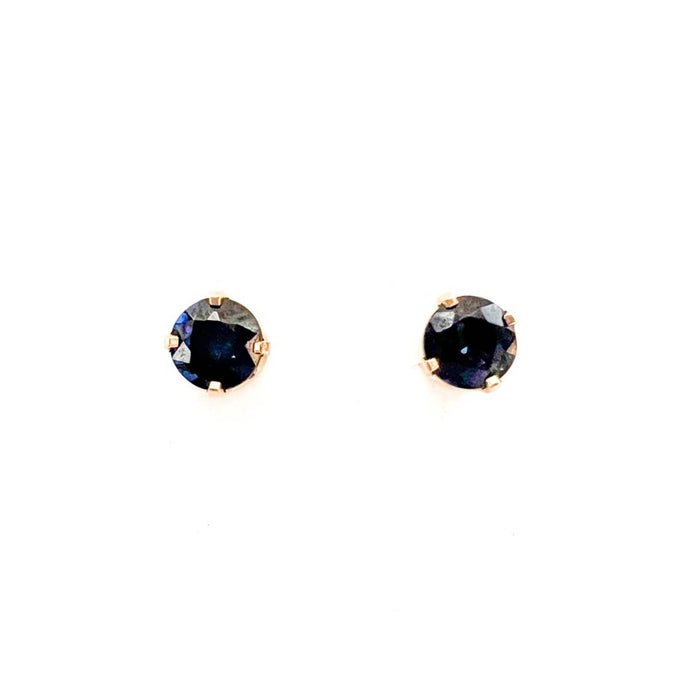 14k White Gold Sapphire Stud Earrings