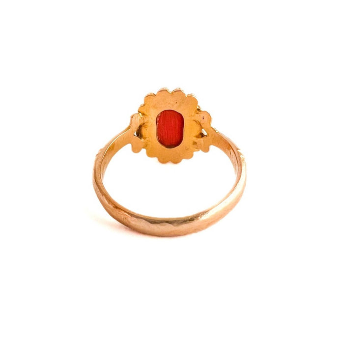 22K Yellow Gold Coral Vintage Ring