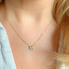 yellow gold aquamarine necklace	