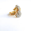 Vintage Waterfall Diamond Ring 14K Yellow Gold