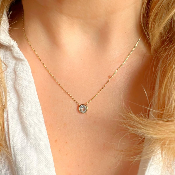 aquamarine solitaire necklace