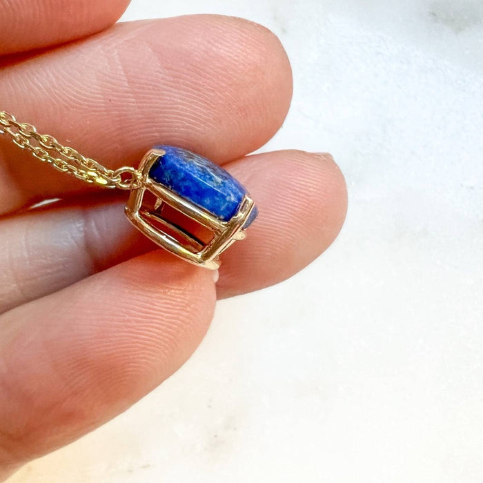 14K Yellow Gold Lapis Lazuli Necklace