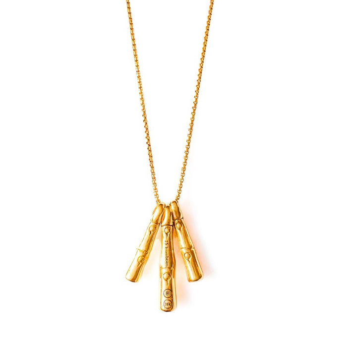 John Hardy 18K Yellow Gold Triple Bamboo Necklace