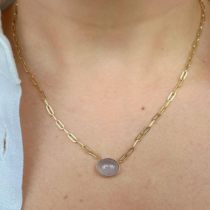 14K Yellow Gold Chalcedony Necklace