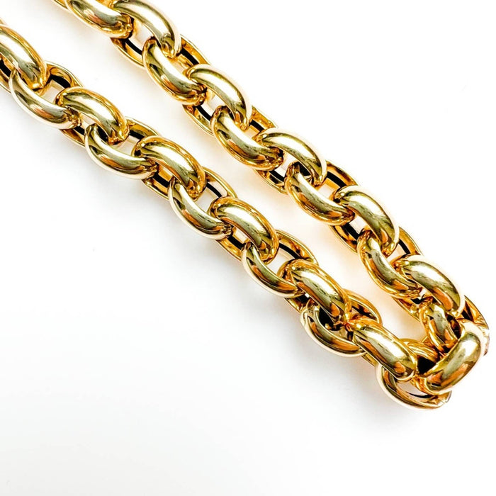 14K Yellow Gold Chunky Rolo Link Necklace