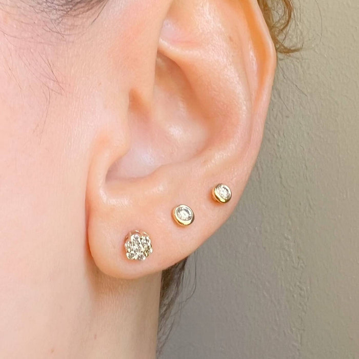 	diamond cluster earrings gold