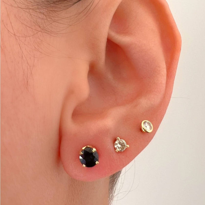 14k White Gold Sapphire Stud Earrings