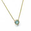 Solitaire Aquamarine Necklace 14K Yellow Gold