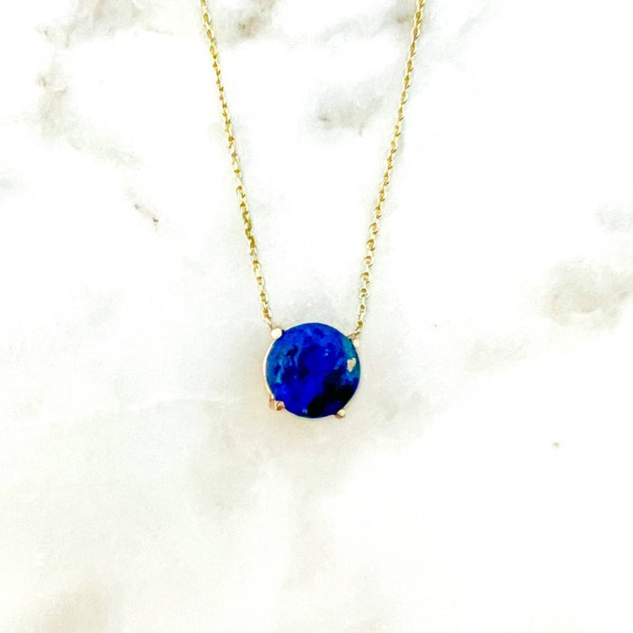 14K Yellow Gold Lapis Lazuli Necklace