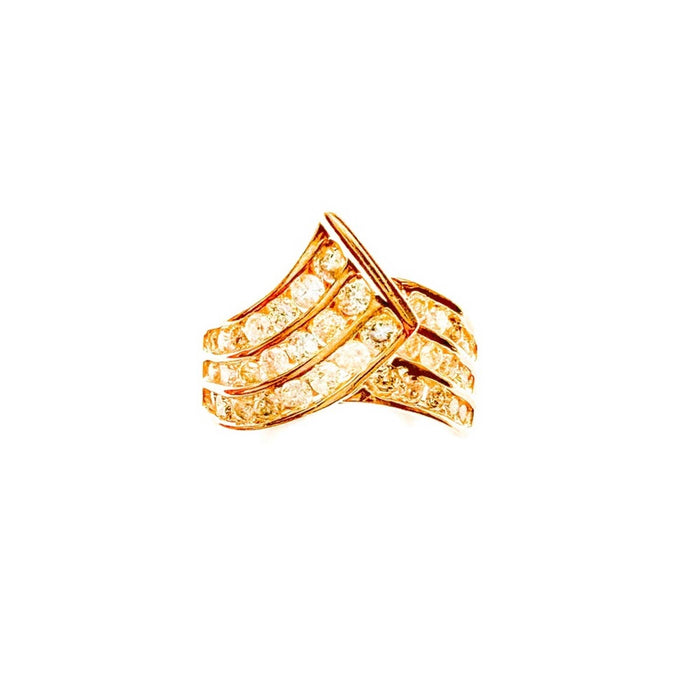 Vintage V Shape Diamond Ring 10k yellow gold