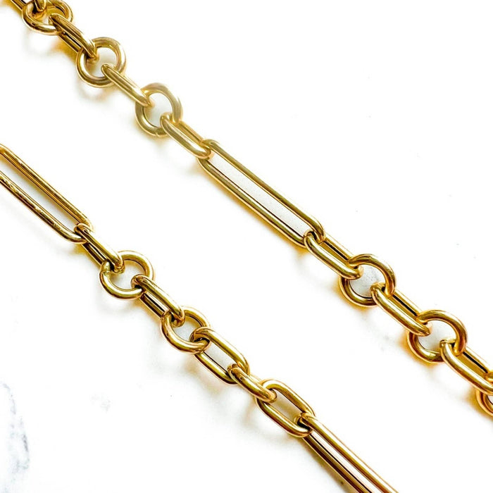 Alternating Links Necklace 14K Yellow Gold