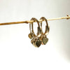 14K Yellow Gold Dangle Hearts Huggies Earrings