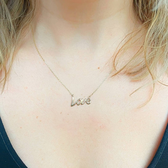 14K Yellow Gold Love Necklace