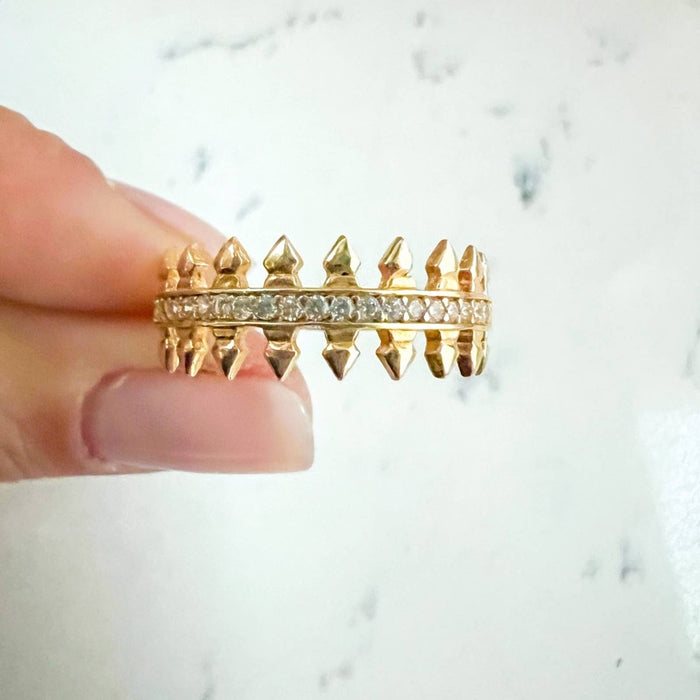 14K Solid Gold Spike Ring– DMK