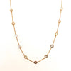 mother of pearl l disc station necklace 14k gold