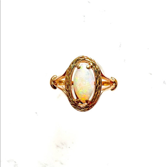 Vintage Opal Ring 10K Yellow Gold