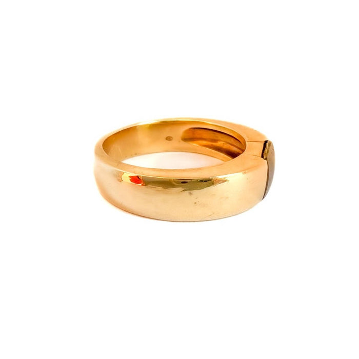 Vintage 18K Yellow Gold Peridot  Tank Ring