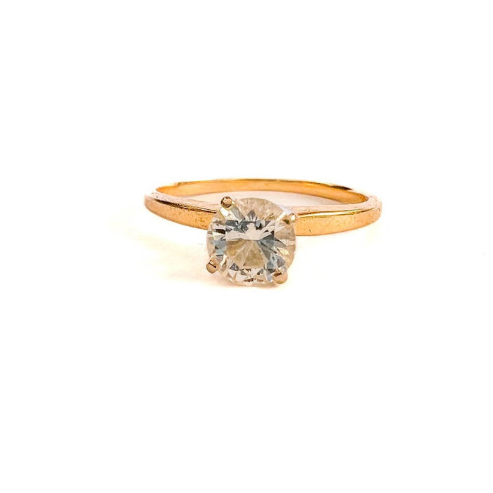 Vintage 14K Gold Solitaire Round Diamond  Engagement Ring