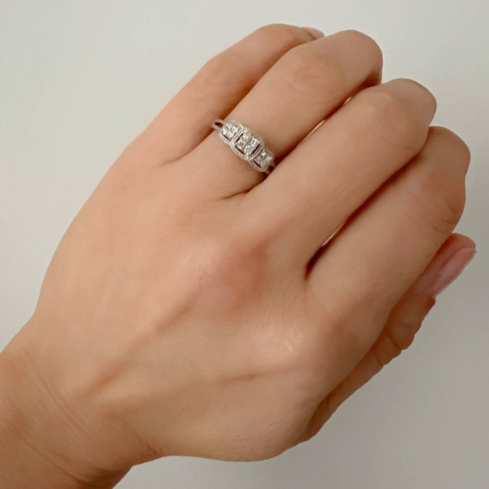 14k White Gold Diamond Promise Ring