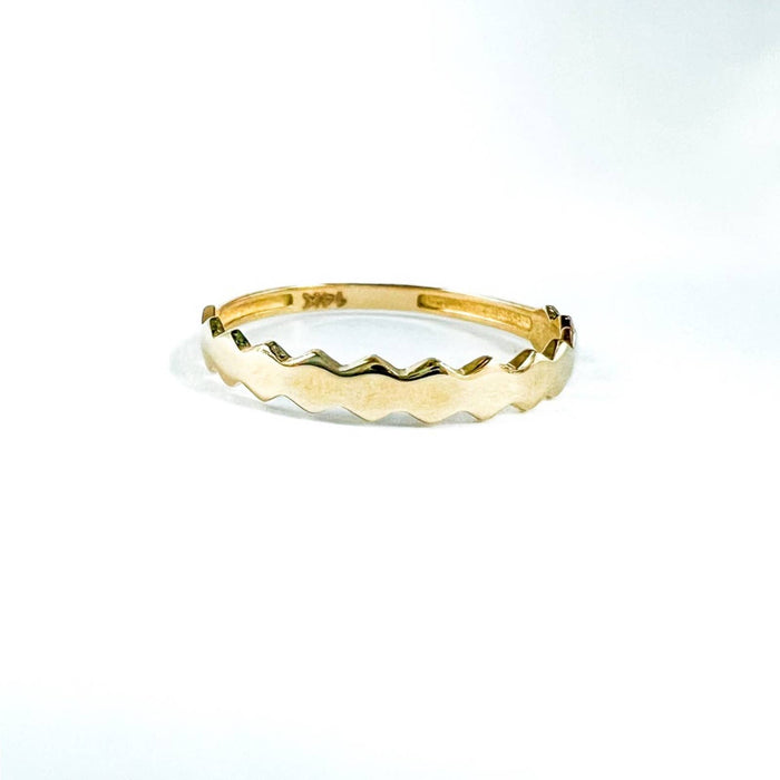 14k Yellow Gold Stackable Pyramid Ring