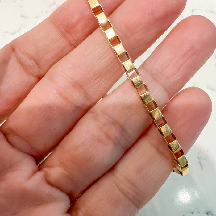 14K Yellow Gold Venetian Box Link Bracelet