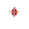 Vintage 10K Yellow Gold Marquise Ruby Cluster Ring