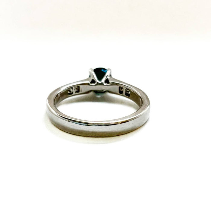 Blue Diamond Engagement Ring 14K White Gold