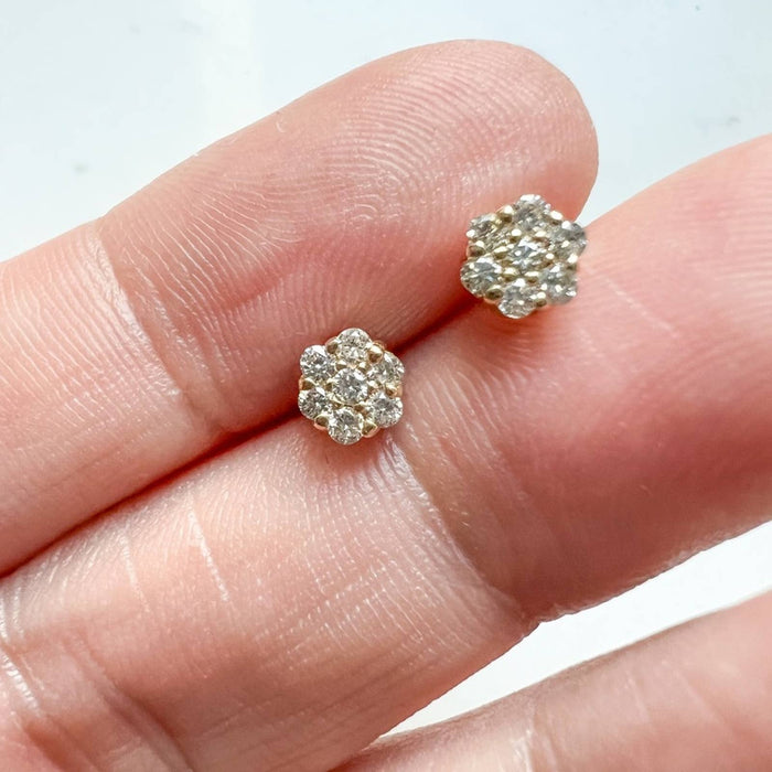 real diamond cluster earrings